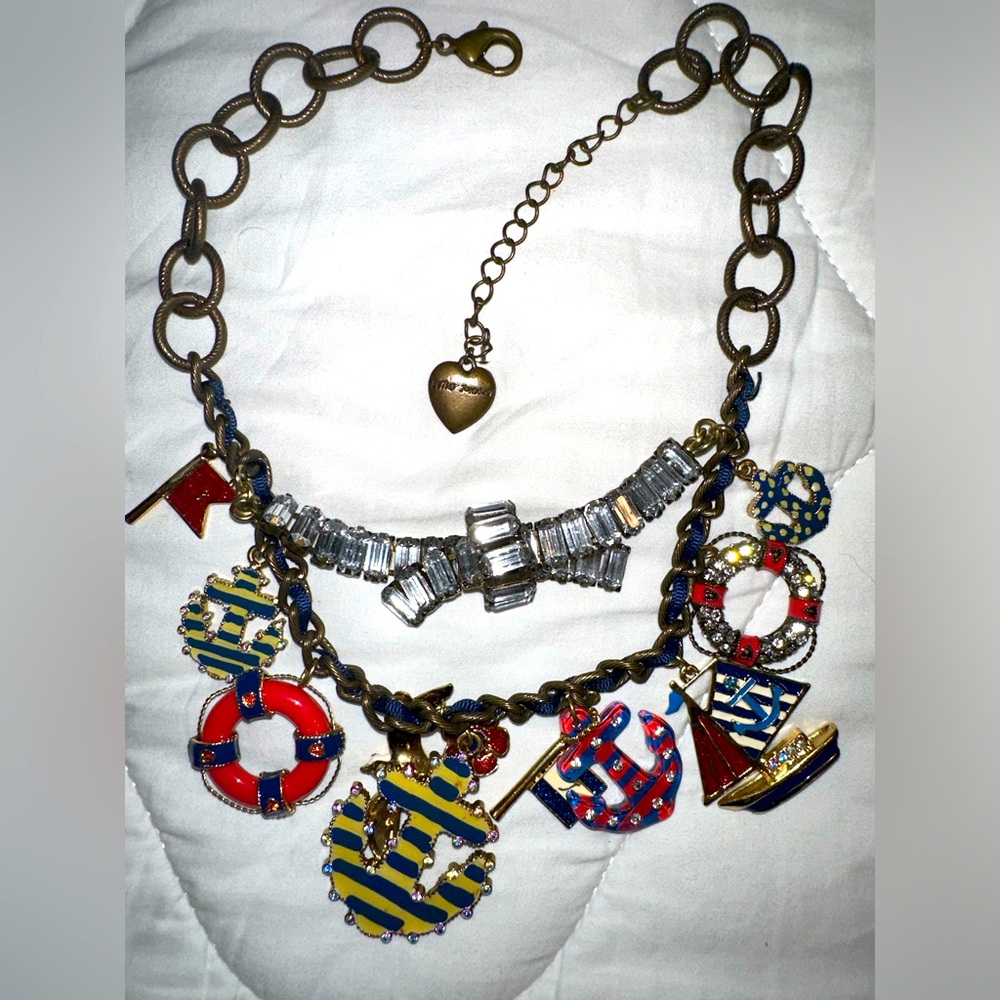 Vintage, Betsey Johnson, nautical anchor, necklace